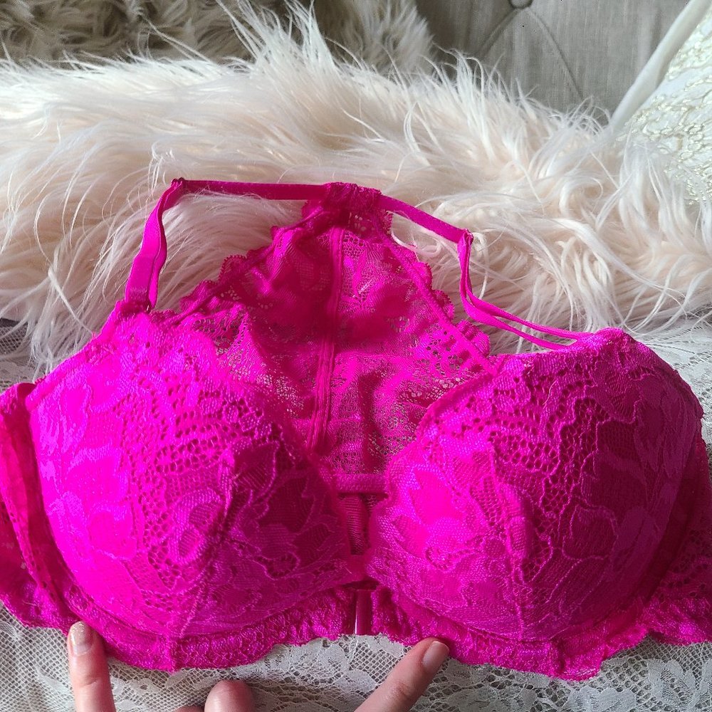 Victoria's Secret PINK The Date Racerback Push-Up Bra Hot Pink